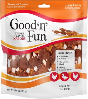 Good 'n' Fun Kabobs Long-Lasting Dog Treat Made With Real Protein, 24 oz