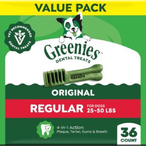 Greenies Regular Dental Dog Treats, Original Chicken Flavor, 36 Count