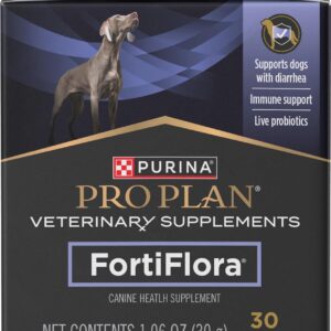 Purina Pro Plan Veterinary Supplements FortiFlora Probiotic Powder for Dogs, Daily Support for Digestive and Immune Health and Occasional Diarrhea