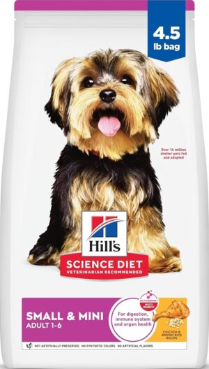 Bag of Hill's Science Diet small and mini dry dog food for adult dogs