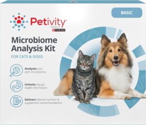 Purina Petivity Basic Microbiome Analysis Kit packaging for cats and dogs