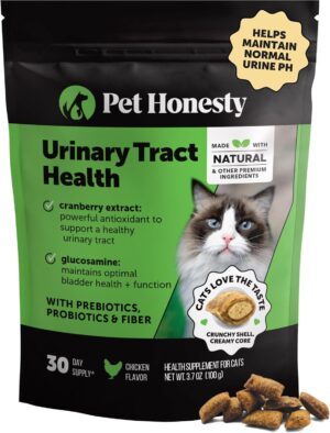 Pet Honesty cat urinary supplement crunchy chews pouch front view