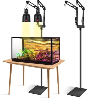 DXOPHIEX Dual Reptile Lamp Stand: Adjustable & Sturdy