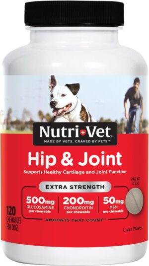 Nutri-Vet Extra Strength Dog Hip And Joint Supplement 120 count bottle front view