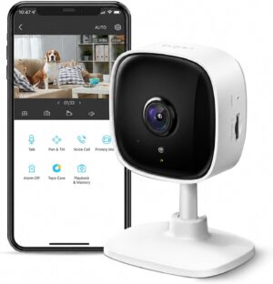 Tapo 1080P indoor security camera front view showing compact design