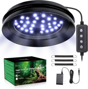 UVB Light for Reptiles with Dimming, LED UVB Light Bulb Fixture for Bearded Dragon Gecko Lizard Turtle Snake, Adjustable Brightness UVA UVB Lamp for Tropical & Desert Reptile Tank Accessories 8W Black