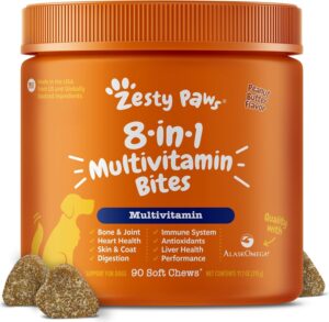 Zesty Paws Dog Multivitamin + Glucosamine for Dogs - Peanut Butter, 90 Ct