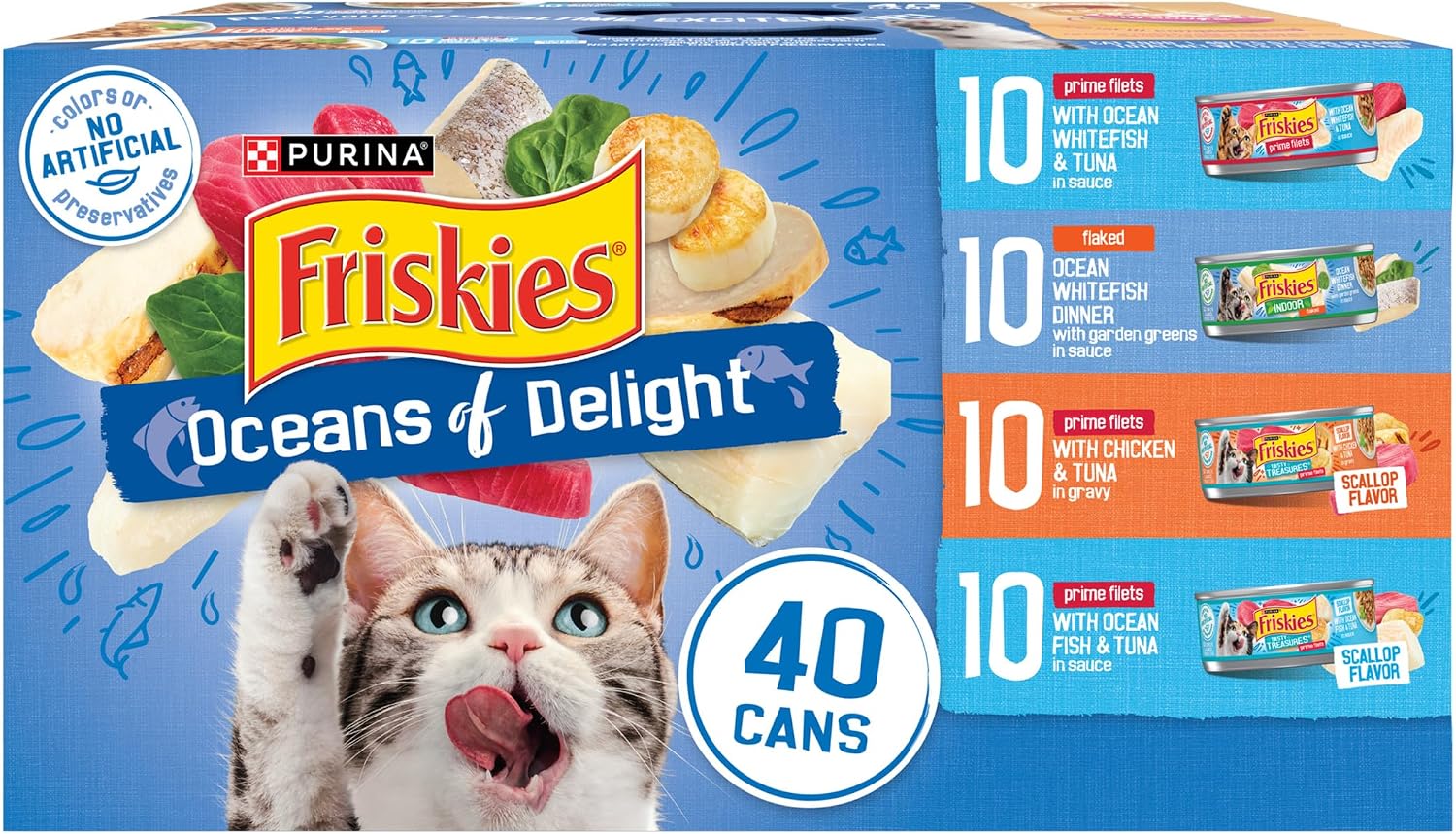Purina Friskies Oceans of Delight Wet Cat Food Variety Pack, (40) 5.5 oz
