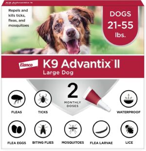 K9 Advantix II Flea & Tick Topical for Large Dogs 21–55 lbs., 2ct