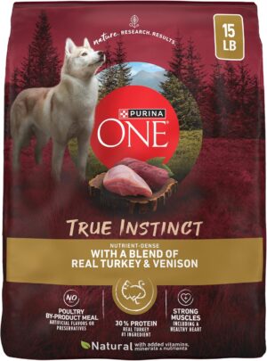 Purina ONE True Instinct Dry Dog Food, Real Turkey & Venison, 15 lb Bag