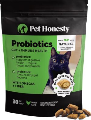 Pet Honesty cat probiotics for digestive health bottle front view