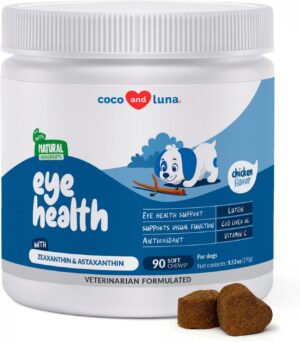 Dog Eye Vision Supplement for Tear Stain, Dry Eye & Antioxidant Support
