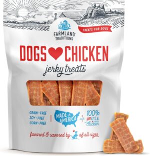 Farmland Traditions Filler Free Dogs Love Chicken Premium Jerky Treats for Dogs, 3 lb. Bag