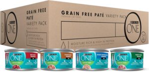 Purina ONE Grain Free Wet Cat Food Variety Pack, 24 Pack 3 oz Cans