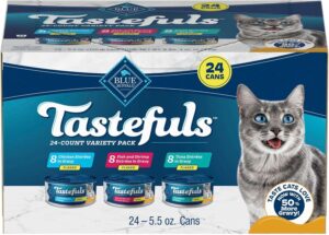 Blue Buffalo Tastefuls Variety Pack Flaked Wet Cat Food, 5.5 oz, 24 ct