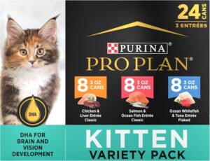 Purina Pro Plan DEVELOPMENT Kitten Wet Food Variety Pack, (24) 3 oz