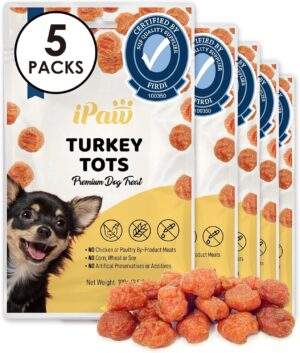 iPaw Turkey Tots Dog Treat, SQF-Certified Production Process,Training Treat
