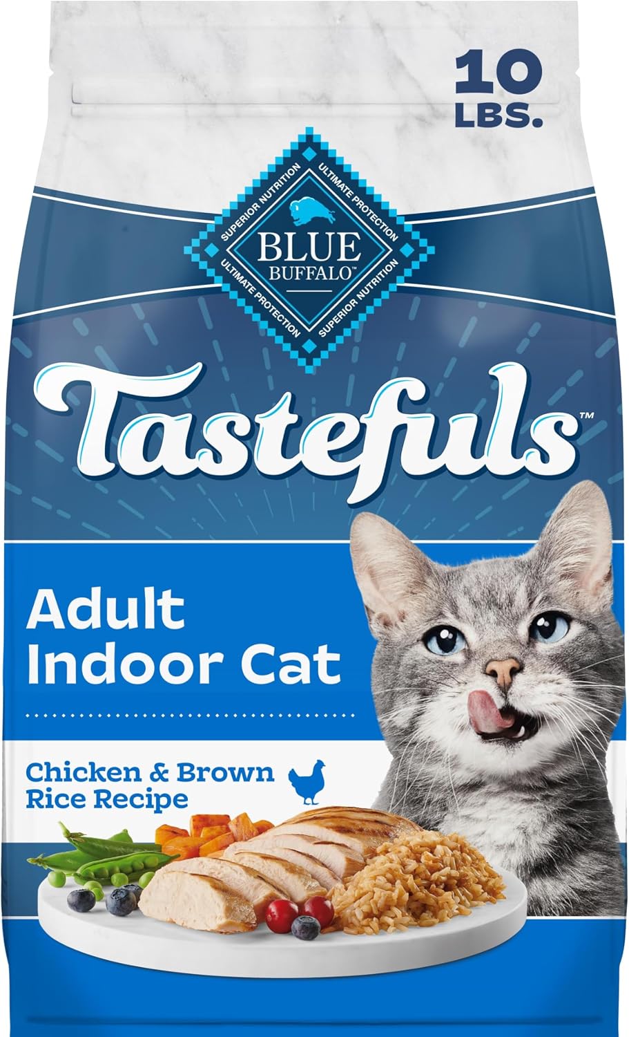 Blue Buffalo Tastefuls Chicken Adult Indoor Dry Cat Food, 10 lb