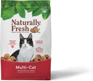 Naturally Fresh Cat Litter Made from Walnut Shells, Unscented, Multi-Cat, Upcycled, Low Dust, Sustainable, 30 Lbs