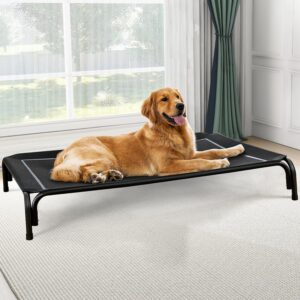 Outdoor Elevated Dog Bed for Large Sized Dogs, No-Tool Assembly.