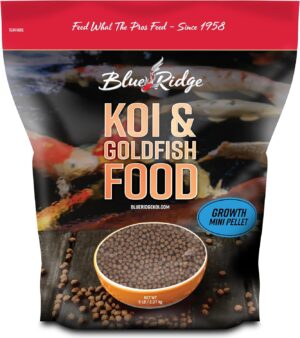 Blue Ridge Koi Fish Food, Growth Formula Mini, 1/8" Pellets, 5 lb