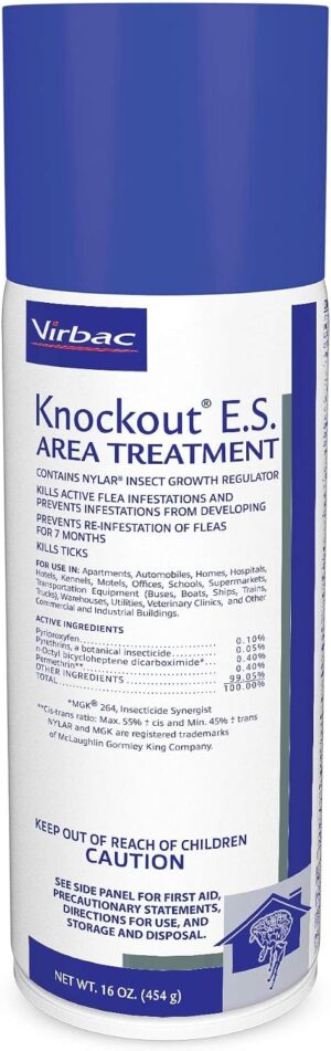 Virbac Knockout ES Area Treatment Carpet Spray for Fleas and Ticks 16 oz