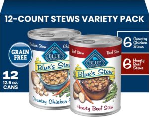 Blue Buffalo Blue's Stew Variety Pack Adult Wet Dog Food, 12.5 oz, 12 ct