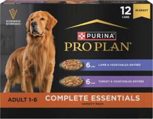 Purina Pro Plan Complete Essentials Wet Dog Food Variety Pack, (12) 13 oz