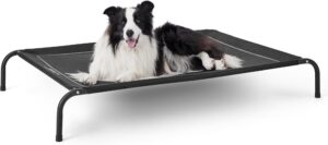 Bedsure Outdoor Elevated Cooling Dog Bed Large Sized Dog, 49in Black