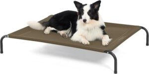 Bedsure Outdoor Elevated Cooling Dog Bed Large Sized Dog, 49in Brown