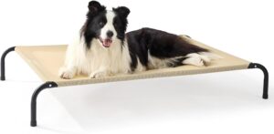 Bedsure Outdoor Elevated Cooling Dog Bed Large Sized Dog, 49in Khaki