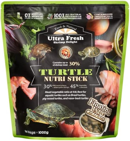 Front view of Ultra Fresh Turtle Nutri Stick aquatic turtle food container
