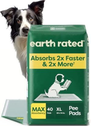 Earth Rated XL Dog & Puppy Pee Pads, Discreet Top, Max Absorbency, 40CT